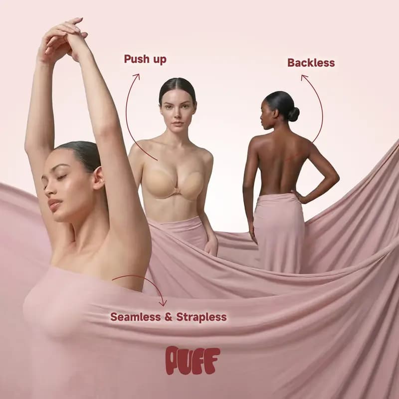 PUFF adhesive bra for push-up backless and strapless outfits